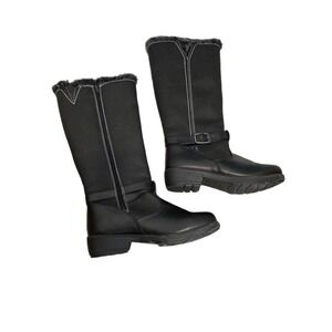 Judith‎ Sport Black Faux Fur Lined Side Zipper Strap Detail Winter Boots 7 Med